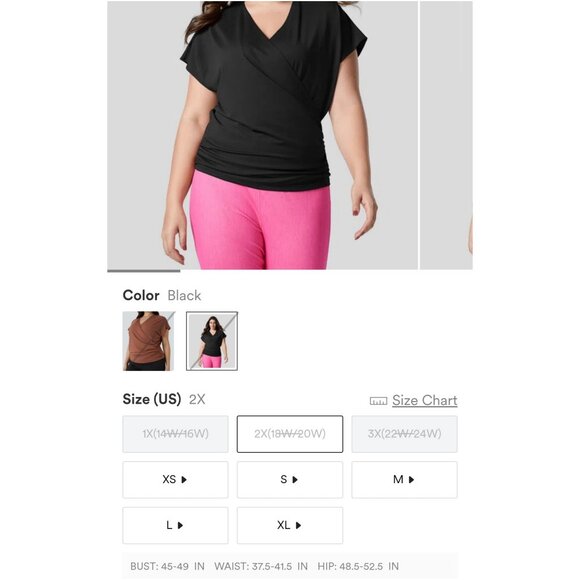 Halara Black Plus Size Crossover Top - Picture 4 of 4